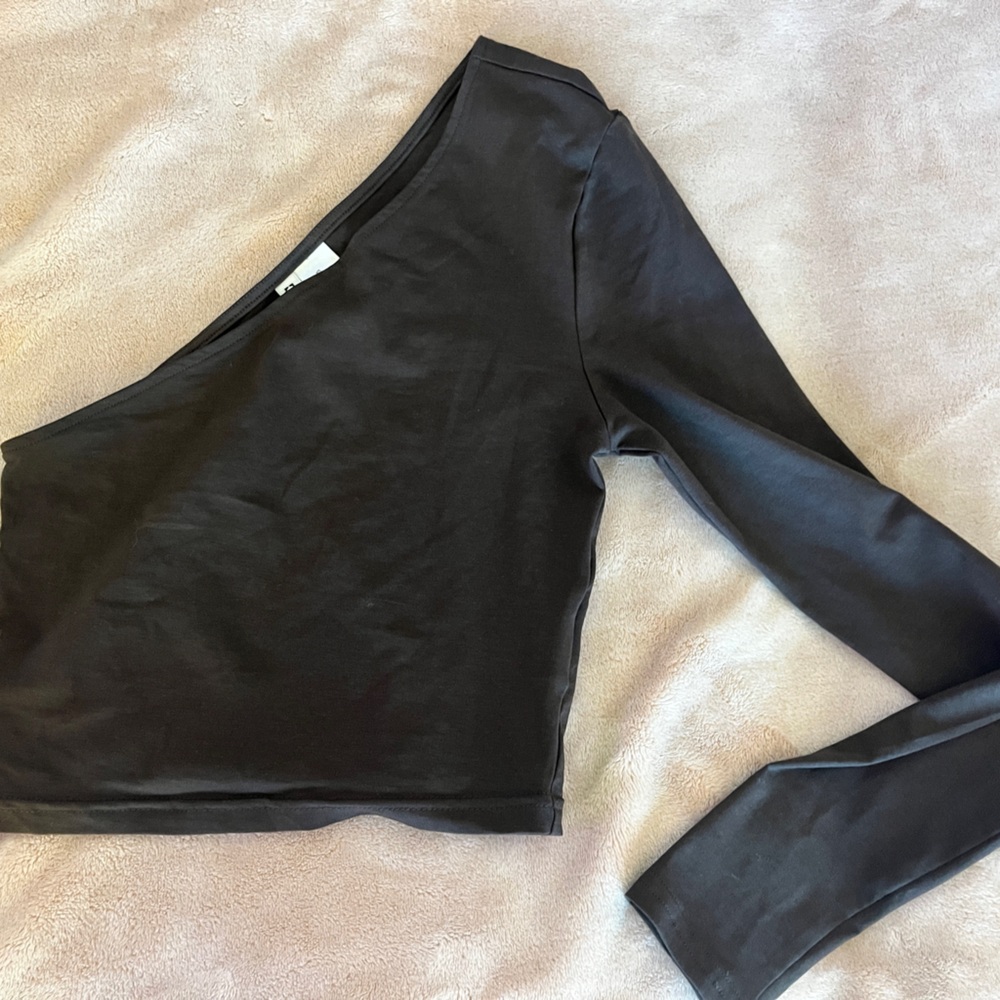 H&M Brown One Shoulder Top